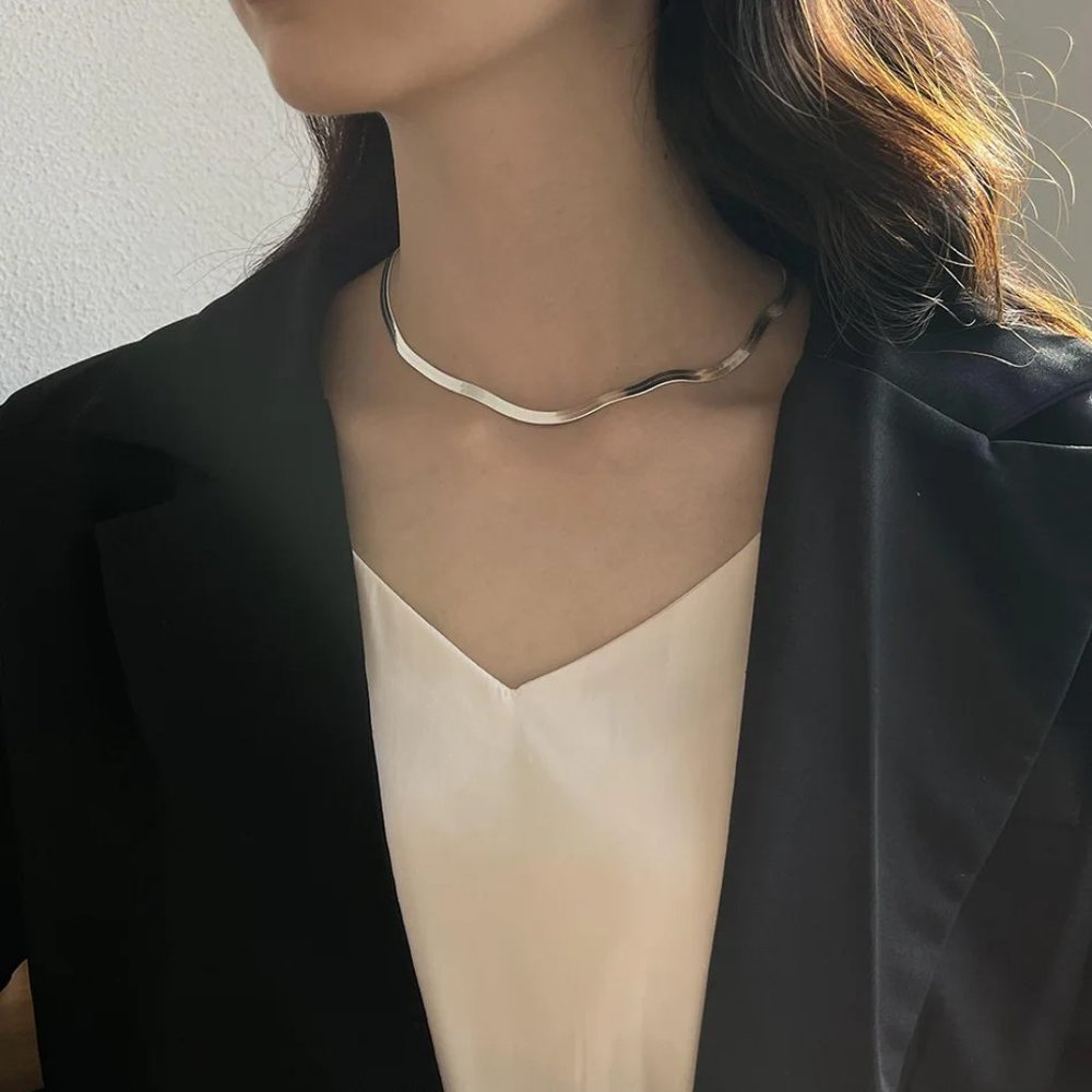 Luxurious 20 Inch Herringbone Necklace, Stamped .925 Sterling Silver - Picture 7 of 8